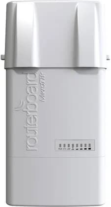 MikroTik BaseBox2 Outdoor 2.4GHz Wireless Device, 600MHz CPU, 64MB RAM, 2 SMA Antenna Connectors, USB, Gigabit Ethernet & Grounding Wire Support, RouterOS Access Point, White | RB912UAG-2HPND-OUT