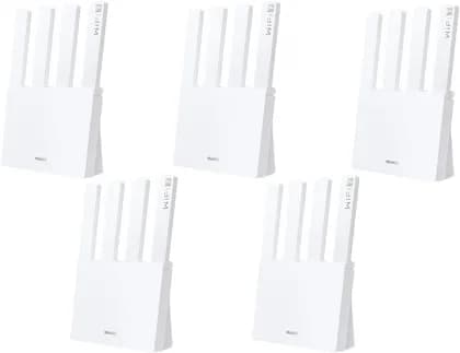 HUAWEI WiFi BE3 Router, External Dual Band Wi-Fi Antenna, 56MB RAM + 128MB ROM, 2.4 GHz & 5 GHz Wireless Band, LED Indicator, Wi-Fi 7, Independent Reset Pinhole, 5 Pieces, White | BE3-5