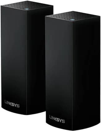 Linksys Velop Wireless AC2200 Tri-Band Mesh Wi-Fi System, Up to 2134 Mb/s Data Throughput, 6x Antennas Amplifiers, 2x Gigabit Ethernet Network Ports, Pack of 2, Black | WHW0302B