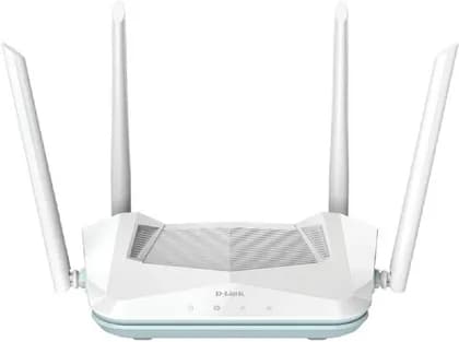 D-Link Eagle Pro AI AX1500 Smart Router, AI Based Mesh, Wi-Fi 6, Traffic Optimisers, Up to 1201Mbps (5GHz) / 300Mbps (2.4GHz) Speeds, WPA3 Wireless Security, MU MIMO, Pack of 50, White | R15-50-Pack