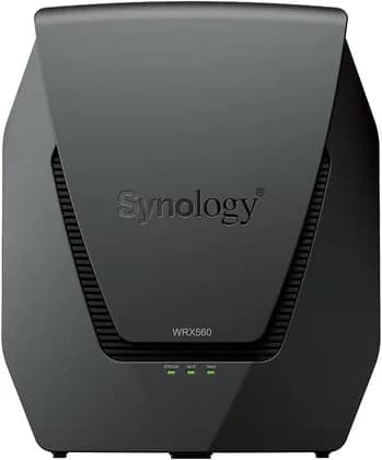Synology WRX560 Router, Quad core 1.4 GHz CPU, 512MB RAM, 4x4 MIMO internal (5 GHz), 2x2 MIMO internal (2.4 GHz) Antenna Type, Up to 2400Mbps WIFI Speed, Black | WRX560