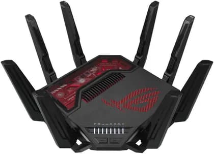 ASUS ROG Rapture GT-BE19000 Router, 8x External Antenna, Wi-Fi 7 Tri-Band, 12-Stream Architecture, Dual 10G Ethernet Ports, Advanced Game Acceleration, Multi-Link Operation, Black | 90IG0850-MO9A0V