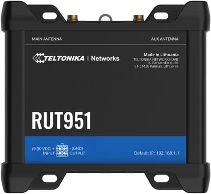 Teltonika RUT951 Industrial 4G LTE Router, Up to 150 Mbps Speed, Dual SIM, 4x Ethernet with VLAN, WAN Failover, RMS Compatible, LTE, PoE without PSU
