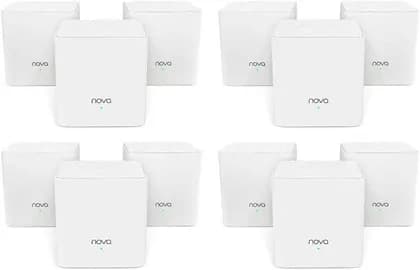 Tenda Nova MW3 Mesh AC1200 Dual-Band Router Wi-Fi System, (3-Pack x 4), Up To 1200Mbps, 5 GHz, Plug and Play, Works With Alexa, Parental Controls, Router Replacement, White | Nova MW3 (3-Pack x 4)