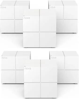 Tenda Nova MW6 WiFi Mesh AC1200 Gigabit Dual Band Router, (3-Pack x 2) 1200 Mbps, 3W Antenna Gain, Auto-Turbo Backhaul, Work w/ Alexa, White | Nova MW6 (3-Pack x 2)
