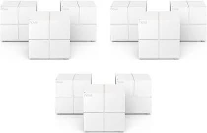 Tenda Nova MW6 WiFi Mesh AC1200 Gigabit Dual Band Router, (3-Pack x 3) 1200 Mbps, 3W Antenna Gain, Auto-Turbo Backhaul, Work w/ Alexa, White | Nova MW6 (3-Pack x 3)