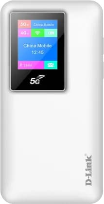 D-Link 5G Mi-Fi Mobile Router, LCD Colored Display, 2.4G 2X2MIMO 573.6Mbps, 5.0G 2X2MIMO 1201Mbps, Built-In Firewall & NAT, Internal Antennas, 10000mAh Battery Capacity, White | DWR-900V