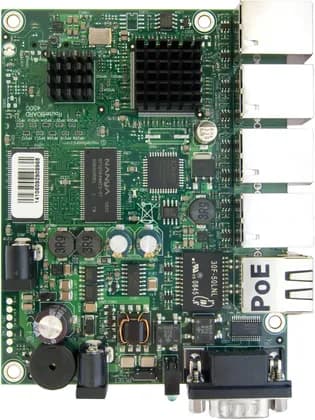 MikroTik Router, 5x Gigabit Ethernet Router, AR7161 CPU, MIPSBE Architecture, 256GB RAM, 512MB NAND Storage, Passive PoE | RB450G
