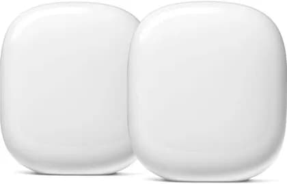 Google Nest Wifi Pro 6E AXE5400 Wireless Tri-Band Gigabit Mesh System, Up to 5.4 Gb/s Speed, Wi-Fi 6E, Up to 4400 Sq.ft. Coverage, 2x Gigabit ETH WAN/LAN, White | GA03689-US