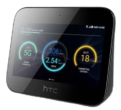 HTC Sprint 5G Smart Hub: 5G/4G LTE Hotspot for 20 Wifi Devices, Android 9.0, 2.4Ghz/5Ghz, 7660mAh Battery, Remote Work, Black | 99HARC010-00