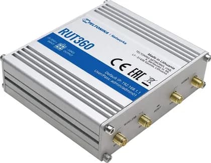 Teltonika RUT360 Industrial 4G LTE CAT6 Router 802.11 b/g/n WiFi, 2x2 MIMO, 10.5W, Rugged Aluminium, Speeds up to 300Mbps. | RUT360