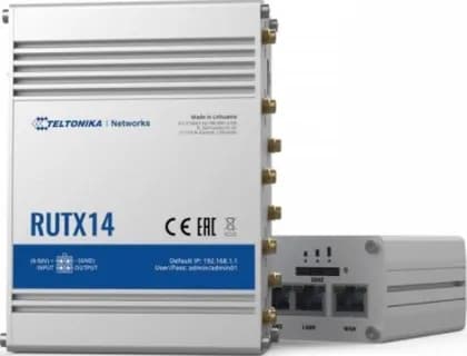 Teltonika RUTX14 4G LTE Cat 12 Industrial WiFi Router, 600Mbps Download, 150Mbps Upload, Dual SIM, Load Balancing, Bluetooth, USB | RUTX14