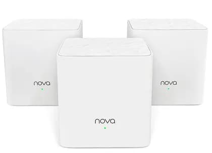 Tenda Nova MW3 Mesh AC1200 Dual-Band Router Wi-Fi System, Coverage Up to 4,000 sq. ft., Plug and Play, Works with Alexa, Parental Controls, Router Replacement, White, Pack of 3 | Nova MW3-3