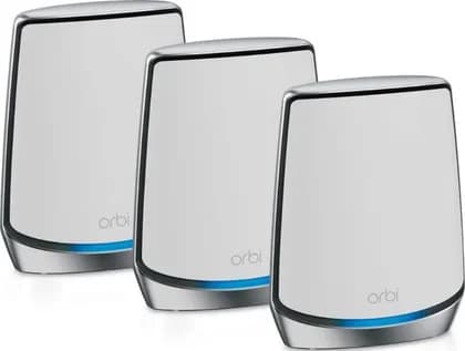 Netgear RBK853 Orbi Mesh System WiFi 6, 6Gbps, 7,500 sq ft, 100 Devices, 4 Ethernet Ports, White | RBK853-100EUS