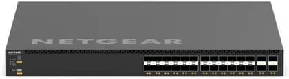 Netgear XSM4328FV Intelligent Edge Managed Switch, 24*SFP +,1/10G SFP + & 2/10G Shared, 240W Power Supply, 1+1 Power Redundancy, Compact Form Factor, IGMP Plus, Black | XSM4328FV-100NES