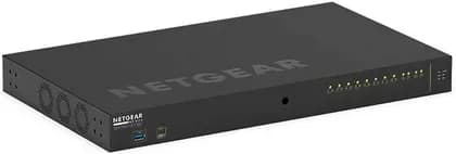 NETGEAR GSM4212UX M4250 12-Port Managed AV Switch, 8x 1G PoE++ 90W, 720W Budget, 2x 1G Uplink, 2x SFP+ 10G, 802.3bt, IGMP Plus, AVB Ready, Rear-Facing Ports, Fanless, Rackmount | GSM4212UX