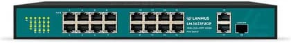 Lanmus 16 Port Unmanaged Switch, 10/100/1000M Speed, 260W, 38Gbps, Gigabit Ethernet Switch, Unmanaged LAN Switch, Plug and Play Network Hub, Home Office and CCTV Networking Switch | LM-1621FUGP