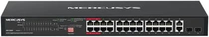 Mercusys MS128GP 28-Port Gigabit Rackmount Switch, 24-Port PoE+, 295W Power Budget, 2x Gigabit Uplink, 2x SFP Slots, 802.3af/at, Isolation Mode, Plug & Play, Metal Case | MS128GP