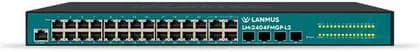 Lanmus 24 Managed Switch, 10/100/1000 Mbps, 56 Gbps, 370W, Layer 2 Plus Smart Ethernet Switch, Rackmount Network Switch | LM-2404FMGP-L2