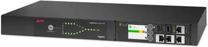 APC NetShelter Rack Automatic Transfer Switch, 1U Rachmount, 16A Rated Current, 230V Output Voltage, 2 C20 Inlet & 8 C13, 1 C19 OUT, 50/60Hz Network Frequency, Black | AP4423A