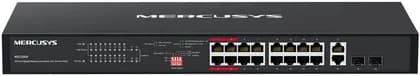 Mercusys MS120GP 20-Port Gigabit Rackmount Switch, 16-Port PoE+, 192W Power Budget, 2x Gigabit Uplink, 2x SFP Slots, 802.3af/at, Isolation Mode, Plug & Play, Metal Case | MS120GP