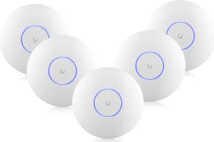 Ubiquiti Networks WiFi 6 Pro Dual-Band Access Point, WiFi 6, Up to 5373 Mb/s Total Throughput, 300+ Clients, 5 GHz (4x4 MIMO), 2.4 GHz (2x2 MIMO), Guest Isolation, 5 Pack, White | U6-Pro-5