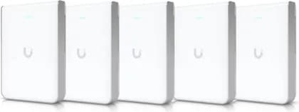 Ubiquiti U7 Pro Wall Access Point, WiFi 7 with 6 GHz Support, 6 Spatial Streams, Up to 5.7 Gbps Max Data Rate, 2 x 2 (DL/UL MU-MIMO) Feature, 5 Pack, White | U7-Pro-Wall-5