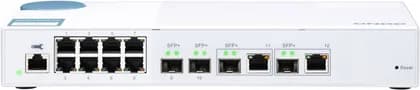 QNAP QSW-M408-2C 12-Port Gigabit Managed Switch with 10G SFP+ & Combo Ports, 4 10GbE SFP+ (2 Combo SFP+/RJ45) + 8 Gigabit RJ45, 96 Gbps Switching Capacity | QSW-M408-2C
