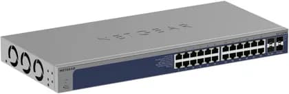 NETGEAR S3600 Series 10G Ethernet Smart Switches, 24-Port 10G/Multi-Gigabit Ethernet Smart Switch with 4 10G SFP+ Ports. 4 MB Buffer Size, VLAN Routing, Dynamic VLAN Assignment | XS724TM-100UKS