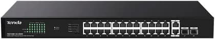 Tenda 26GE+2SFP Ethernet Switch With 24-Port PoE Dedicated for SMB Networking & Surveillance, 41.7 Mpps Packet Forwarding Mode, 56 Gbps Switch Capacity | TEG1128P-24-250W