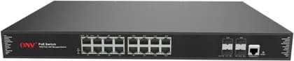 Fipka ONV Gigabit 20-port L2+ Managed PoE Switch POE33020PFM-at, 16 PoE+ RJ45, 4 SFP Uplink, 802.3af/at, VLAN/QoS/ACL, RSTP, Web/CLI/SNMP/Telnet Management, 1U Rack Mount, 44cm Steel Housing