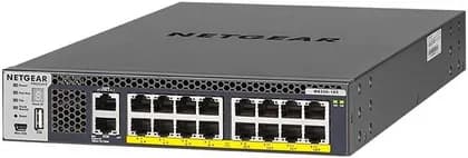 NETGEAR 16x Multi-Gig, PoE+ (600W) Managed Switch, 16x 10GBASE-T PoE+, Up to 30W Per Port, 500W Total PoE+ Budget, 320 Gbps Switching Fabric | XSM4316PB