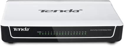 Tenda S16 16-Port 10/100Mbps Switch, 3.2Gbps Switch Capacity, 2.38Mpps Forwarding Rate, 1.25Mb Buffer, Plug And Play, LED Indicator, Desktop & Wall Mounting Support, 10 Pieces, White/Black | S16