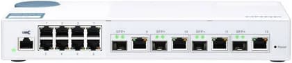 Qnap QSW-M408-4C 12-Port Gigabit Managed Switch, 10G SFP+ / RJ45 Combo Ports, 8 Port SW-M408-4C, 96 Gb/s Switching Capacity, Web-Based Management Software, White | QSW-M408-4C