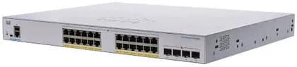 Cisco C1000-24P-4G-L Network Switch, 24 Gigabyte Ethernet PoE+ Ports, 28 Gbps Forwarding & 56 Gbps Switching Bandwidth, 4 SFP Uplink Interfaces, White | C1000-24P-4G-L