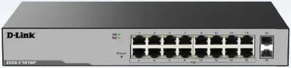 D-Link DGS-F1016P, 16-Port Gigabit Unmanaged POE Switch with 2 SFP Ports, Superior connectivity, Power To Multiple Devices, Wireless Access Points (APs), IP cameras And More | DGS-F1016P
