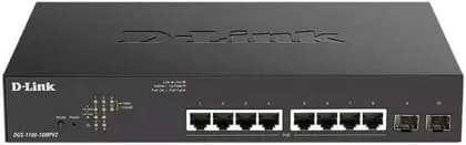 D-Link DGS-1100-10MPV2 10-Port Layer 2 Gigabit PoE Smart Switch, 8x 1000Base-T 802.3af/802.3at PoE, 2x SFP, 130W PoE Budget, 20Gbps Switching Capacity, Metal, Black | DGS-1100-10MPV2