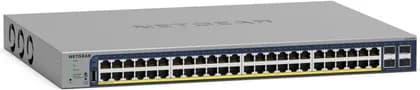 NETGEAR GS752TPv3 48-Port PoE+ Compliant Gigabit Managed Network Switch (380W), 4x Gigabit SFP Ports, 104 Gb/s Switching Capacity, 77.38 Mpps Forwarding Rate | GS752TP-300UKS