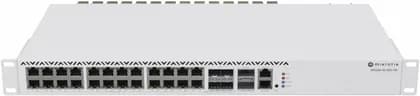 MikroTik Cloud Router 1U Rackmount Switch, 640 Gbps Switching Capacity, 20x 2.5 GB Ethernet 4x Combo Port ETH 2.5G/I0G SFP+ 2x 40G QSFP+, USB Type A, RJ45, RouterOS v7, White | CRS326-4C+20G+2Q+RM