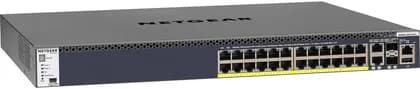 NETGEAR M4300-28G-PoE+ 26-Port 1G/10G PoE+ Managed Network Switch with SFP+, 128Gb/s Switching, 480W Power Budget, 95.2Mpps Fwd Rate, 24x Gb ETH PoE+, 2x 10G SFP+, 2x 10G ETH | GSM4328PA-100AJS