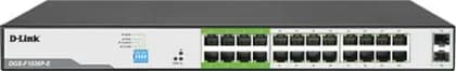 D-Link 250M 24-Port 1000Mbps PoE Switch, With 2 SFP Ports, IEEE 802.3af/at POE, 250W Total Power Budget, Plug and Play Installation | DGS-F1026P-E