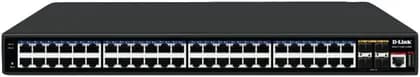 D-LINK DGS-F1500-52MP 48 Port Gigabit PoE Managed Switch, Time Based PoE, Dynamic ARP Inspection, 10/100/1000BaseT PoE + 4 1G/10G SFP+ Ports Managed L3 Switch, 600W PoE Budget, Black | DGS-F1500-52MP