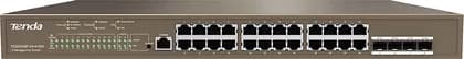Tenda TEG5328P L3 Managed PoE Switch, 24 Port GE, 4x1G SFP, VLAN, QoS, DHCP Snooping, 56Gbps, 370W Power | TEG5328P-24-410W
