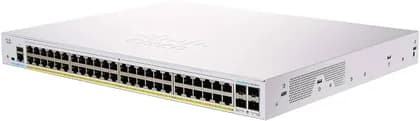 Cisco CBS350-48P Switch 48 Port GE, PoE 370W, 4x1G SFP, IPv4/IPv6 Routing, 256MB Flash, Enhanced Security, Innovative, White/Silver | CBS350-48P-4G