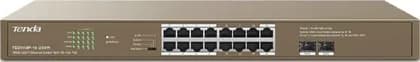 Tenda TEG1118P-16-250W 16GE+2SFP Ethernet Switch With 16-Port PoE, 36bps Switch Capacity, 100-240V AC 50/60Hz Input Voltage, 6KV Lightning Protection, 250W Power Supply | TEG1118P-16-250W