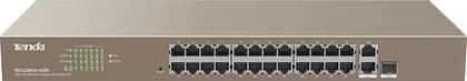 Tenda TEF1126P 24FE+2GE/1SFP Rackmount Unmanaged PoE Switch, 8.8Gbps, 4M Buffer, 6KV Lightning, 370W Power Output | TEF1126P-24-410W V2.0