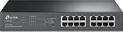 TP-Link 16-Port Gigabit Easy Smart Desktop/Rackmount Switch, 8-Port PoE, Metal | TL-SG1016PE