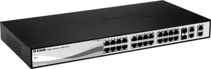 D-Link Fast Ethernet Smart Managed Switches, 24x 10/100BASE-TX PoE, 2x 10/100/1000BASE-T & 2x Combo 10/100/1000BASE-T Interface, 12.8Gbps Switching Capacity, Black | DES-1210-28P/E