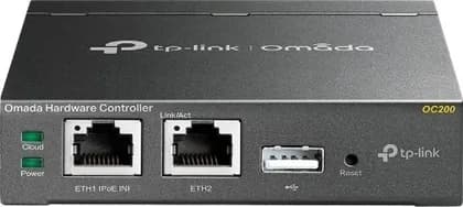 TP-Link Omada Hardware Controller, 2x 10/100Mbps Ethernet Port, 1x USB 2.0 Port, 1x Micro USB Port, Up to 100 Omada Access Points, 20 JetStream Switches, & 10 Omada Routers, Black | OC200