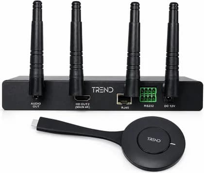 TREND Wireless Conferencing BYOM System, 9-Screen Collaboration Solution, 4K Wireless Presentation, 100M Wireless Range, Screen Rotation Support, 9 TX Connections, Black | TR-MEA100PRO